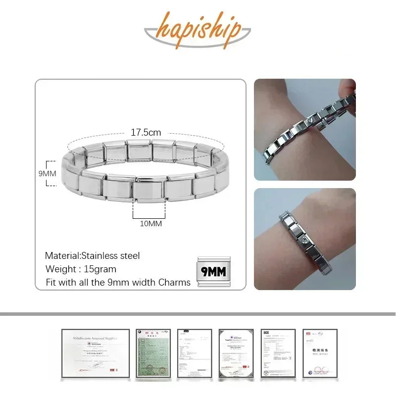Pulseira Italiana Elástica com Charme – Hapiship
Estilo clássico com um toque moderno

Descubra a elegância atemporal da pulseira de charme italiana Hapiship, com design elástico e acabamento refinado em aço inoxidáve