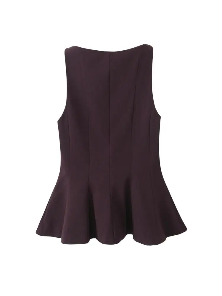 Top Feminino Elegante com Folhos TRZA – Sem Mangas, Decote Redondo, Fecho Lateral
Descubra o equilíbrio perfeito entre elegância e conforto com as blusas TRZA. Este modelo sem mangas, com folhos delicados, decote redondo