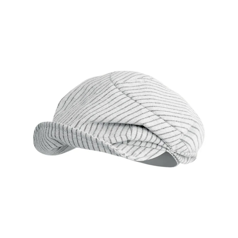 Boina Octogonal Casual em Algodão e Linho – Estilo Y2K Britânico
Adiciona um toque de elegância retro ao teu visual com esta boina listrada octogonal, inspirada no clássico estilo britânico de jornalista e pintor. Fabr