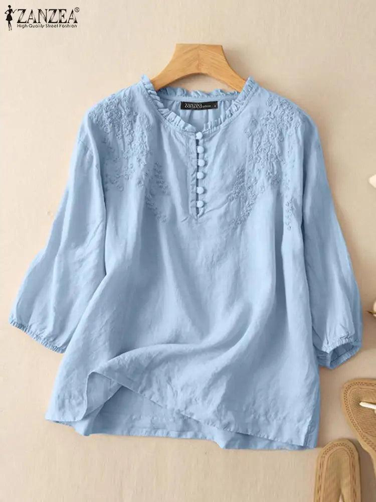 Blusa Feminina Elegante ZANZEA – Estilo Vintage de Verão
Descubra o charme atemporal com esta blusa feminina ZANZEA, perfeita para o verão! Com um design vintage sofisticado, esta peça é ideal para quem procura um visua