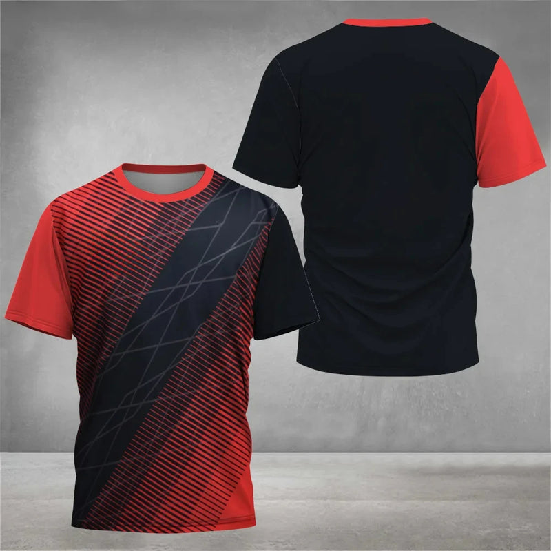 Camisa masculina de verão em poliéster leve e respirável, com mangas curtas e tecnologia de secagem rápida para máximo conforto nos dias quentes. Ideal para manter-te fresco, seco e elegante em qualquer ocasião casual.