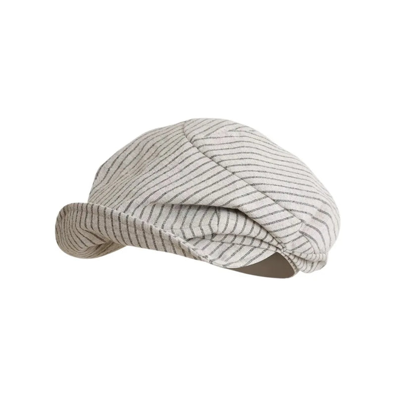 Boina Octogonal Casual em Algodão e Linho – Estilo Y2K Britânico
Adiciona um toque de elegância retro ao teu visual com esta boina listrada octogonal, inspirada no clássico estilo britânico de jornalista e pintor. Fabr