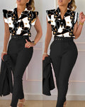 Conjunto Feminino Elegante 2 Peças – Verão Estampado com Decote em V e Calças com Cinto
Atualize o seu guarda-roupa com este conjunto feminino elegante e versátil, perfeito para os dias quentes de verão.
A parte superi