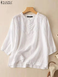 Blusa Feminina Elegante ZANZEA – Estilo Vintage de Verão
Descubra o charme atemporal com esta blusa feminina ZANZEA, perfeita para o verão! Com um design vintage sofisticado, esta peça é ideal para quem procura um visua