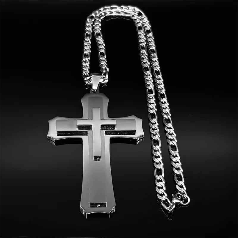 Colar Cruz Cristã Grande em Aço Inoxidável – Unissexo | Estilo Clássico & Moderno
Descubra a força e o simbolismo deste colar com pingente de cruz cristã de tamanho grande, desenhado em aço inoxidável de alta durabi