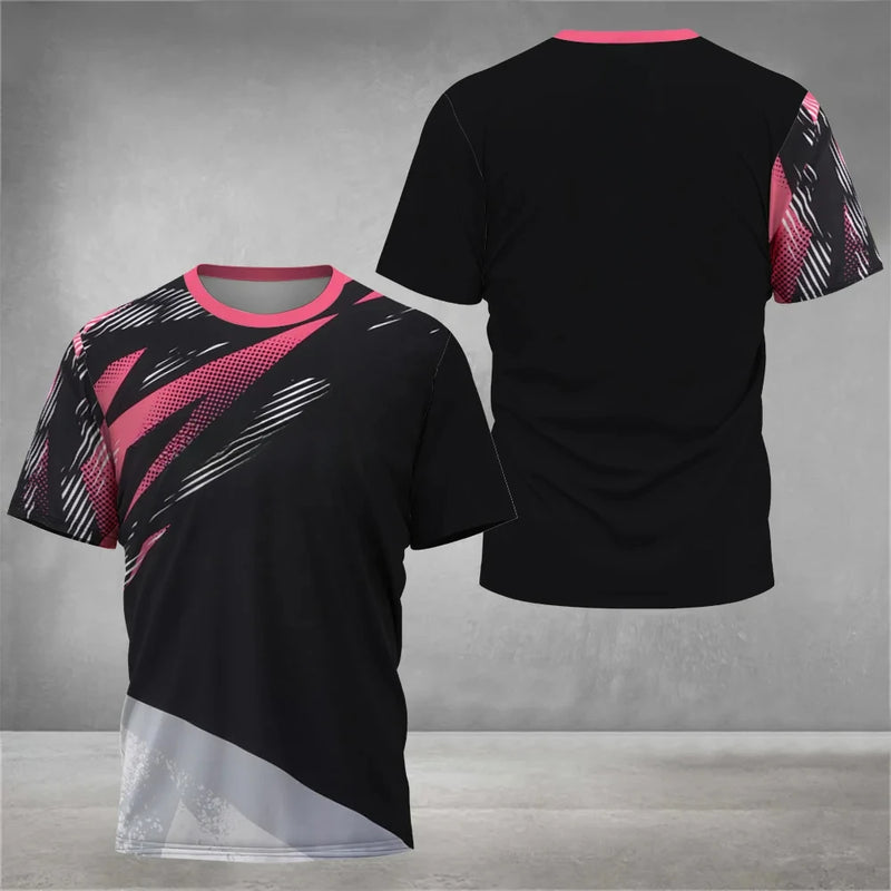 Camisa masculina de verão em poliéster leve e respirável, com mangas curtas e tecnologia de secagem rápida para máximo conforto nos dias quentes. Ideal para manter-te fresco, seco e elegante em qualquer ocasião casual.