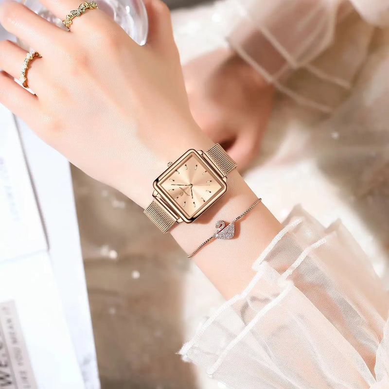 Relógio Feminino POEDAGAR – Elegância em Cada Detalhe
Descubra o charme sofisticado do Relógio POEDAGAR para Mulher, com design quadrado moderno e acabamento em malha de aço inoxidável. Este relógio combina perfeitame