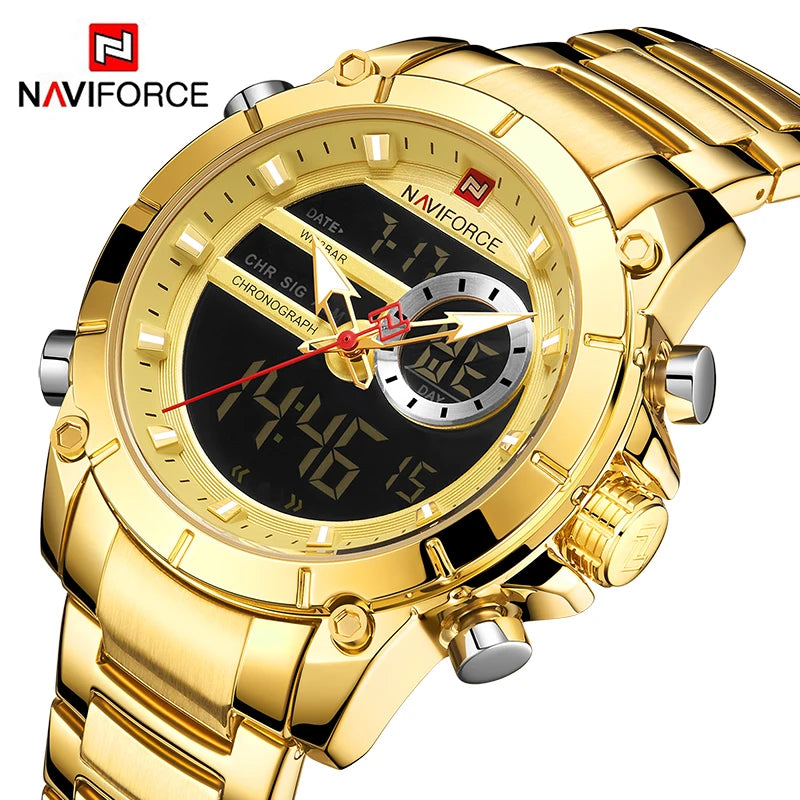 Relógio Esportivo Luxuoso NAVIFORCE 9163 – Elegância e Performance para Homens Exigentes

Descubra o equilíbrio perfeito entre estilo sofisticado e resistência robusta com o Relógio NAVIFORCE 9163. Projetado para homen