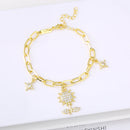 Pulseira Botânica de Cristal com Girassol e Zircónia Estrela
Descubra o encanto natural desta pulseira ajustável, inspirada na beleza dos girassóis e no brilho das estrelas.
Com detalhes delicados em cristal completo e zi