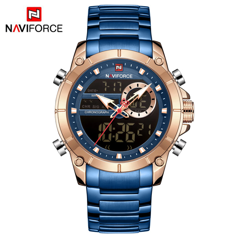Relógio Esportivo Luxuoso NAVIFORCE 9163 – Elegância e Performance para Homens Exigentes

Descubra o equilíbrio perfeito entre estilo sofisticado e resistência robusta com o Relógio NAVIFORCE 9163. Projetado para homen
