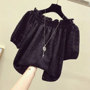 Blusa Feminina em Chiffon – Gola em V, Mangas Bufantes, Rosa Pastel
Eleve o seu visual com esta blusa feminina em chiffon, delicada e elegante. Com gola em V cortada, mangas bufantes e um corte curto e moderno, é a peça i