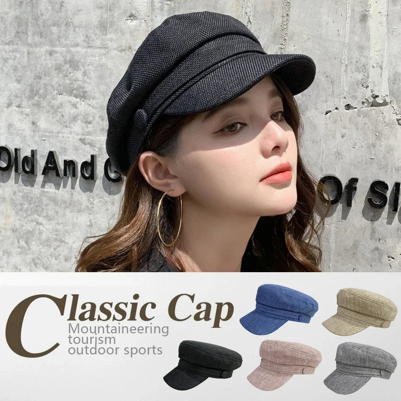 Boné Estilo Militar Feminino – Retrô Inglês em Linho Respirável
Adiciona um toque de elegância vintage ao teu look com este boné estilo militar feminino, inspirado na moda retrô britânica. Fabricado em linho leve e