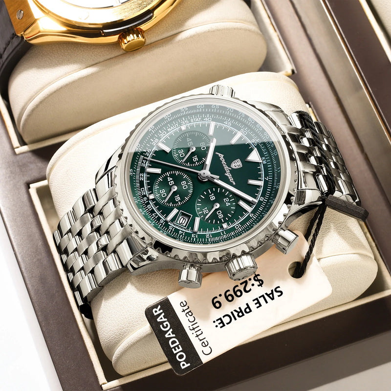 Relógio Masculino de Luxo POEDAGAR – Estilo Militar e Elegância em Aço Inoxidável
Destaque-se com o relógio POEDAGAR, uma combinação perfeita entre design sofisticado, durabilidade militar e funcionalidade premium.