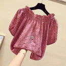 Blusa Feminina em Chiffon – Gola em V, Mangas Bufantes, Rosa Pastel
Eleve o seu visual com esta blusa feminina em chiffon, delicada e elegante. Com gola em V cortada, mangas bufantes e um corte curto e moderno, é a peça i