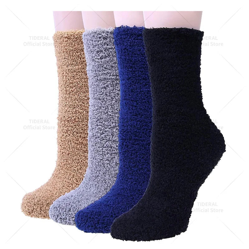 4 Pares de Meias Quentes e Felpudas para Mulheres – Perfeitas para o Inverno
Mantenha os seus pés confortáveis e quentinhos com estas meias térmicas grossas, ultra macias e felpudas. Ideais para usar em casa, no chão fr