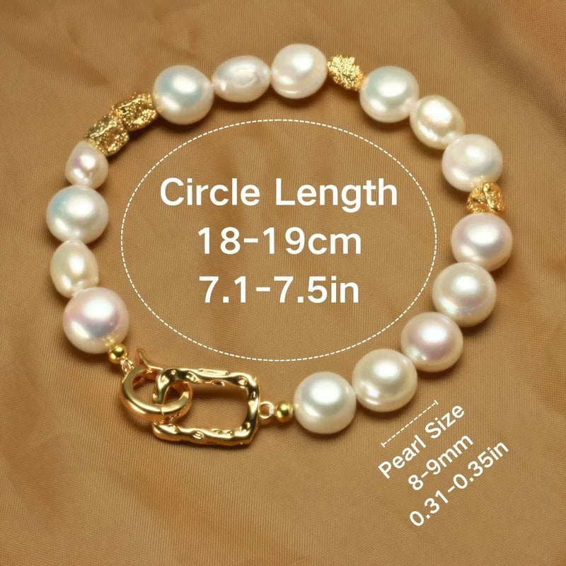 Pulseira Feminina com Pérolas Barrocas Naturais 8-9mm – Fecho Geométrico Elegante | Joia Fina por Atacado
Descubra a sofisticação intemporal com esta pulseira delicada de pérolas de água doce barrocas (8-9mm), cuidado