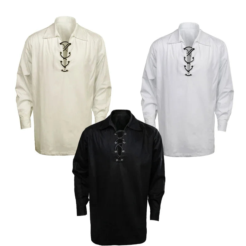 Camisa Jacobita Ghillie Kilt - Estilo Medieval & Pirata | Manga Longa Masculina
Dá vida ao teu personagem com esta camisa de manga comprida ao estilo escocês Jacobita, perfeita para festas temáticas, eventos medievais, Hal