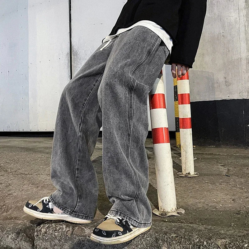 Calças Jeans Masculinas Largas Streetwear 2025 – Estilo Coreano Moderno
Descubra o conforto e a atitude das calças jeans largas, inspiradas na moda coreana que domina as ruas em 2025. Com corte reto e perna larga, estas c