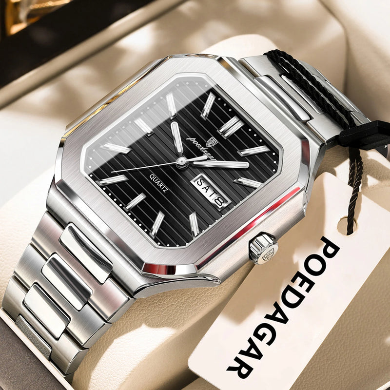 Relógio Masculino POEDAGAR Luxury Square
Elegância, Precisão e Estilo numa Só Peça

Descubra o equilíbrio perfeito entre sofisticação e funcionalidade com o relógio de pulso POEDAGAR Luxury Square. Com design moderno