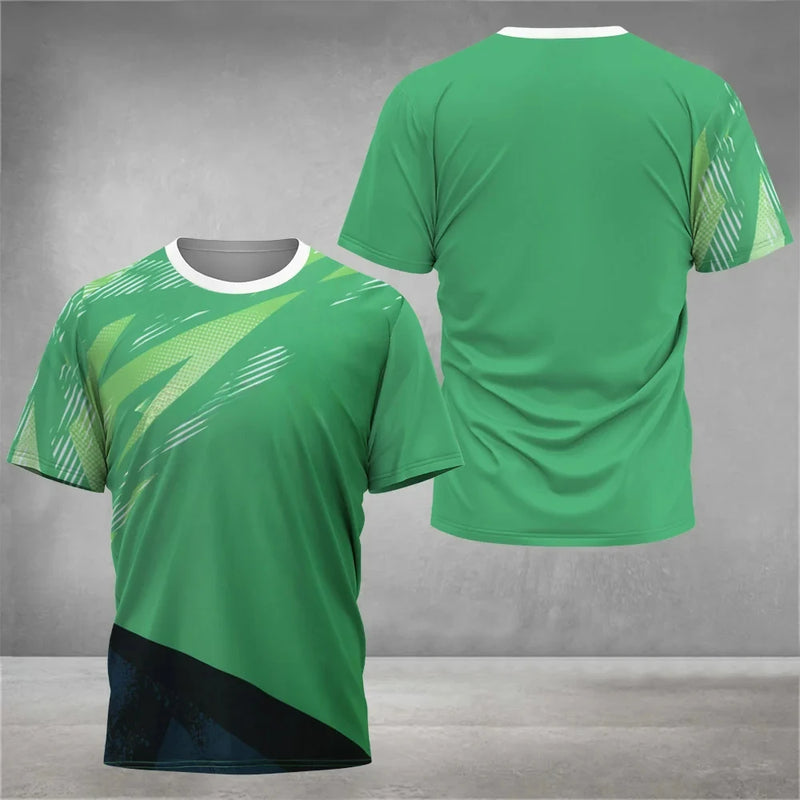 Camisa masculina de verão em poliéster leve e respirável, com mangas curtas e tecnologia de secagem rápida para máximo conforto nos dias quentes. Ideal para manter-te fresco, seco e elegante em qualquer ocasião casual.