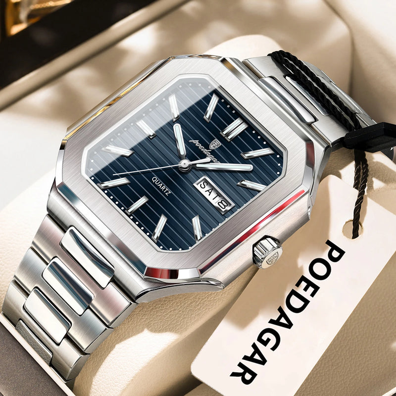 Relógio Masculino POEDAGAR Luxury Square
Elegância, Precisão e Estilo numa Só Peça

Descubra o equilíbrio perfeito entre sofisticação e funcionalidade com o relógio de pulso POEDAGAR Luxury Square. Com design moderno