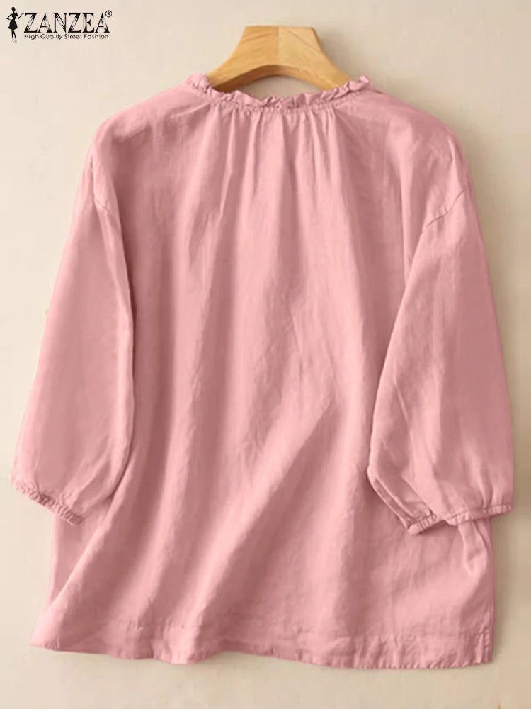 Blusa Feminina Elegante ZANZEA – Estilo Vintage de Verão
Descubra o charme atemporal com esta blusa feminina ZANZEA, perfeita para o verão! Com um design vintage sofisticado, esta peça é ideal para quem procura um visua
