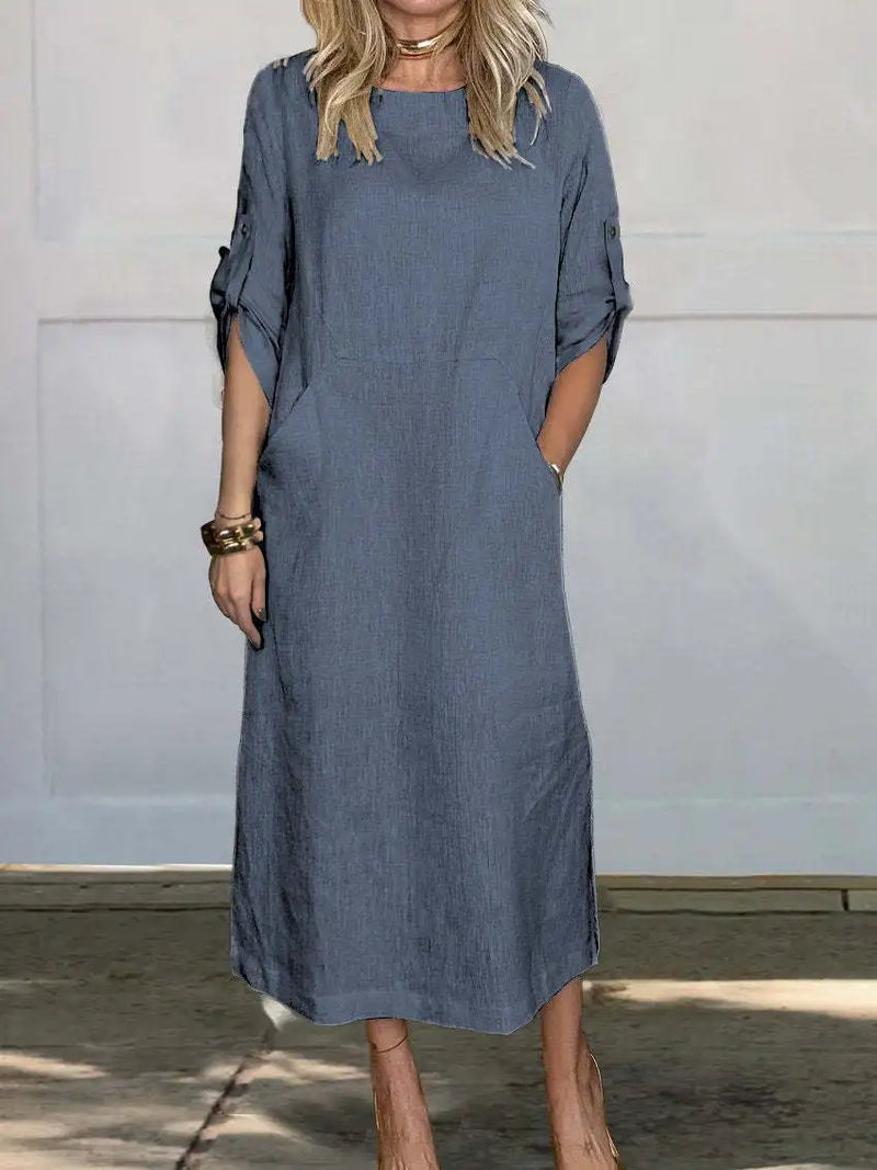 Vestido Casual Feminino 2024 – Algodão & Linho | Leve, Solto e Estiloso
Descubra o equilíbrio perfeito entre conforto e elegância com este vestido feminino casual de verão 2024. Feito em algodão e linho respirável, te