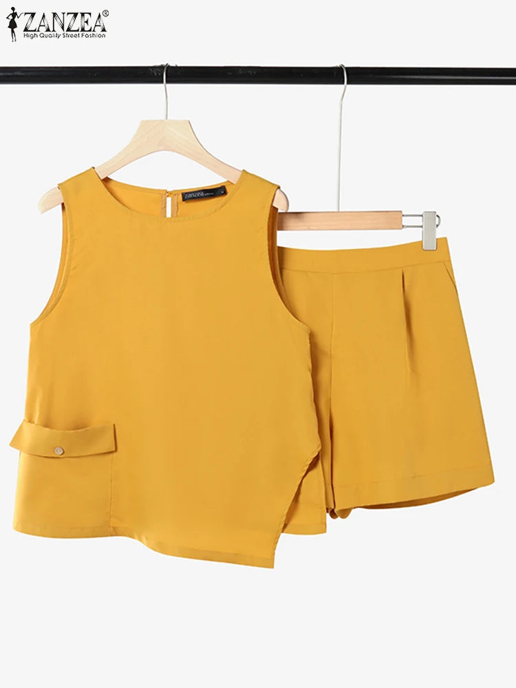 Conjunto de Verão ZANZEA 2 Peças – Blusa Irregular + Calções | Look Casual e Leve para os Dias Quentes
Descobre o conjunto perfeito para este verão! O Conjunto ZANZEA 2025 traz um design moderno com blusa sem mangas de