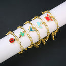 Pulseira de Arte em Esmalte – Edição Luxo Inspirada na Natureza

Descubra o charme desta pulseira única, com detalhes esmaltados em temas delicados como besouro, caranguejo, peixe e árvore – símbolos de força, liber