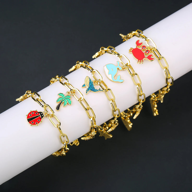 Pulseira de Arte em Esmalte – Edição Luxo Inspirada na Natureza

Descubra o charme desta pulseira única, com detalhes esmaltados em temas delicados como besouro, caranguejo, peixe e árvore – símbolos de força, liber